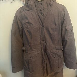 Eddie Bauer Brown Puffer Jacket with Hood and Insulation
